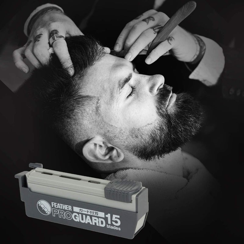 Feather Artist Club ProGuard Razor Blades - (5 Pack of 15) - Single Straight Edge Razor Blades with Guard Refills for Shaving - For Men & Barbers - Image 3